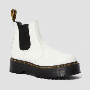 Dr. Martens Chelsea White Platform 2976